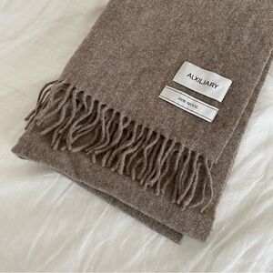 Aritzia auxiliary brown wool scarf